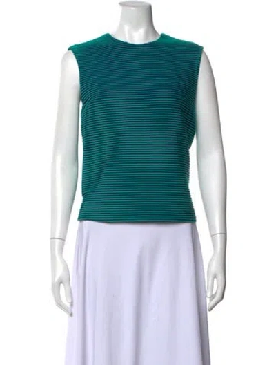 Pre-owned Opening Ceremony Nylon Striped Top In Green