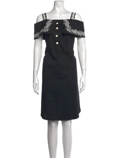 Pre-owned Opening Ceremony Off-the-shoulder Knee-length Dress In Black