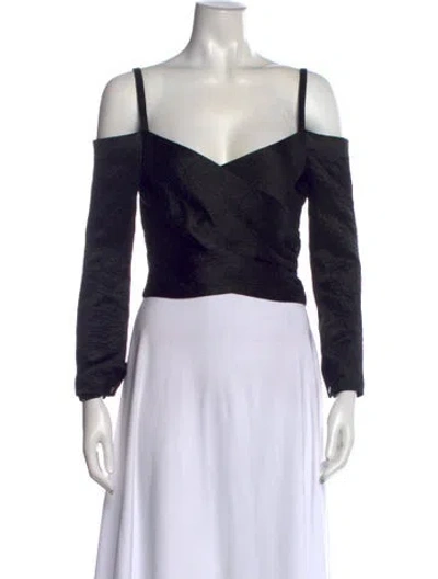 Pre-owned Opening Ceremony Off-the-shoulder Long Sleeve Top In Black