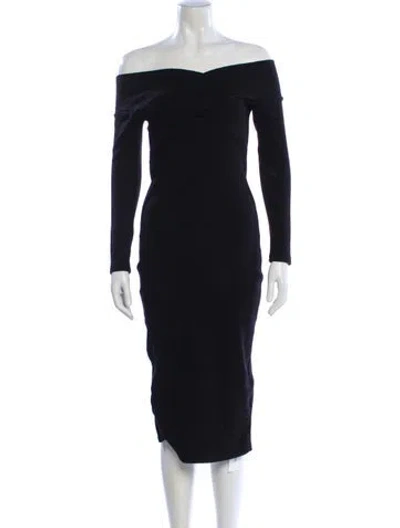 Pre-owned Opening Ceremony Off-the-shoulder Midi Length Dress In Black