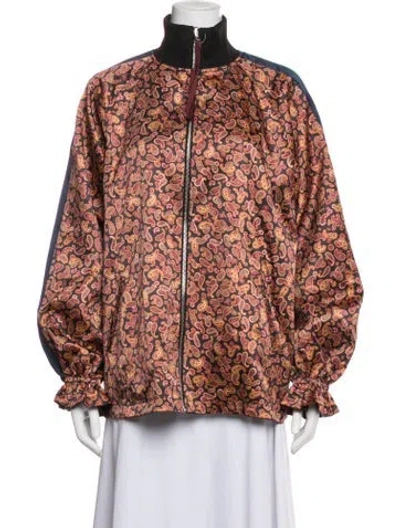 Pre-owned Opening Ceremony Paisley Print Bomber Jacket In Burgundy
