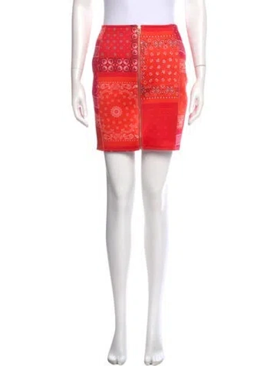 Pre-owned Opening Ceremony Paisley Print Mini Skirt In Pink