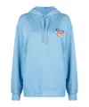 Opening Ceremony Patch-detail Cotton Hoodie In Blue