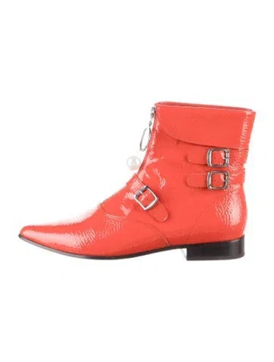 Pre-owned Opening Ceremony Patent Leather Boots In Red