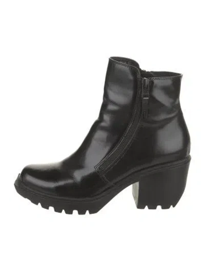 Pre-owned Opening Ceremony Patent Leather Combat Boots In Black