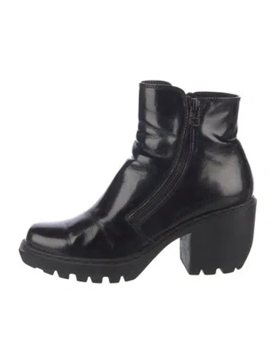 Pre-owned Opening Ceremony Patent Leather Combat Boots In Black