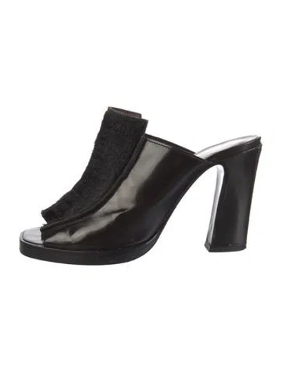 Pre-owned Opening Ceremony Patent Leather Slides In Black