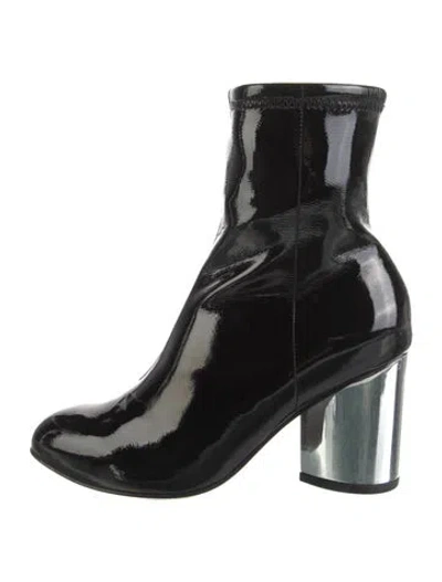 Pre-owned Opening Ceremony Patent Leather Sock Boots In Black