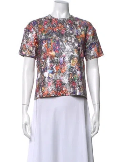 Pre-owned Opening Ceremony Patterned Crew Neck Top In Neutral