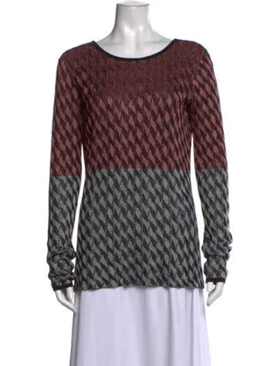 Pre-owned Opening Ceremony Patterned Crew Neck Top In Red