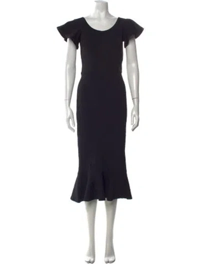 Pre-owned Opening Ceremony Patterned Midi Length Dress In Black