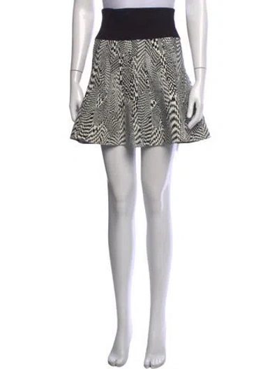 Pre-owned Opening Ceremony Patterned Mini Skirt In Black/white