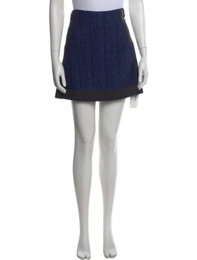 Pre-owned Opening Ceremony Patterned Mini Skirt In Blue