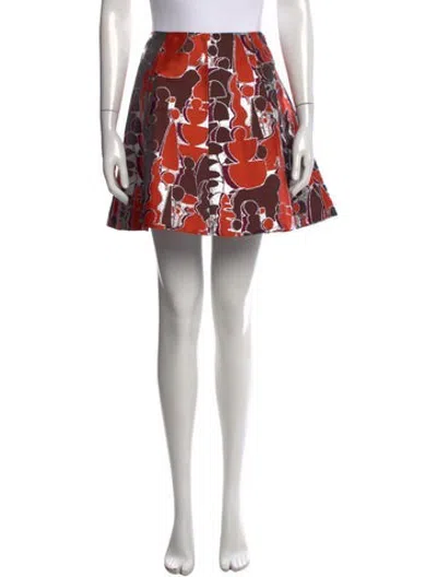 Pre-owned Opening Ceremony Patterned Mini Skirt In Red