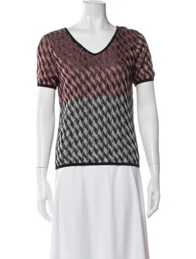 Pre-owned Opening Ceremony Patterned V-neck T-shirt In White