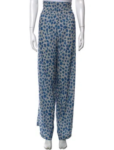 Pre-owned Opening Ceremony Patterned Wide Leg Pants In Blue