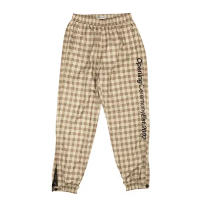 Opening Ceremony Plaid Nylon Jog Pant - Khaki In Brown