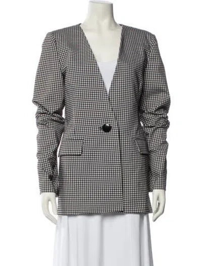Pre-owned Opening Ceremony Plaid Print Blazer In White