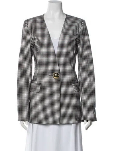 Pre-owned Opening Ceremony Plaid Print Coat In Black