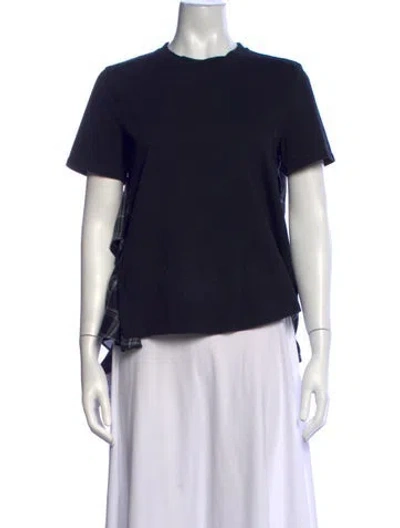 Pre-owned Opening Ceremony Plaid Print Crew Neck Top In Black