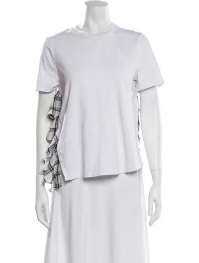 Pre-owned Opening Ceremony Plaid Print Crew Neck T-shirt In White