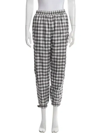 Pre-owned Opening Ceremony Plaid Print Embroidered Accent Pajamas In White