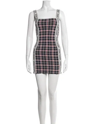 Pre-owned Opening Ceremony Plaid Print Mini Dress In Blue