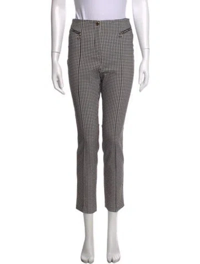 Pre-owned Opening Ceremony Plaid Print Straight Leg Pants W/ Tags In White