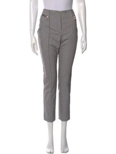 Pre-owned Opening Ceremony Plaid Print Straight Leg Pants In White