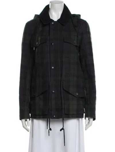 Pre-owned Opening Ceremony Plaid Print Utility Jacket In Black