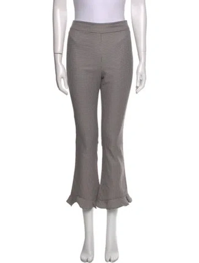 Pre-owned Opening Ceremony Plaid Print Wide Leg Pants In Black