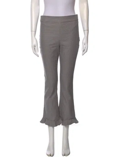 Pre-owned Opening Ceremony Plaid Print Wide Leg Pants In Gray