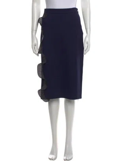 Pre-owned Opening Ceremony Pleated Accents Knee-length Skirt In Blue