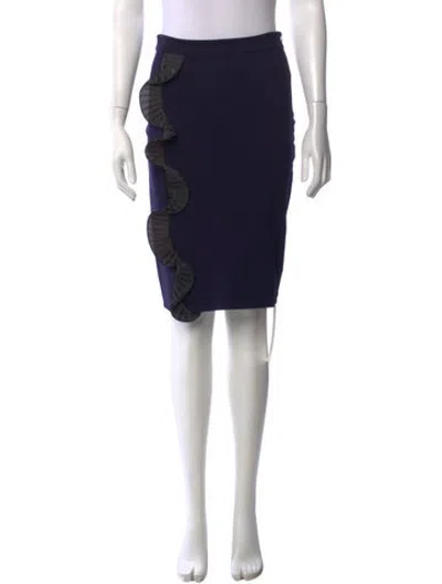 Pre-owned Opening Ceremony Pleated Accents Knee-length Skirt In Blue