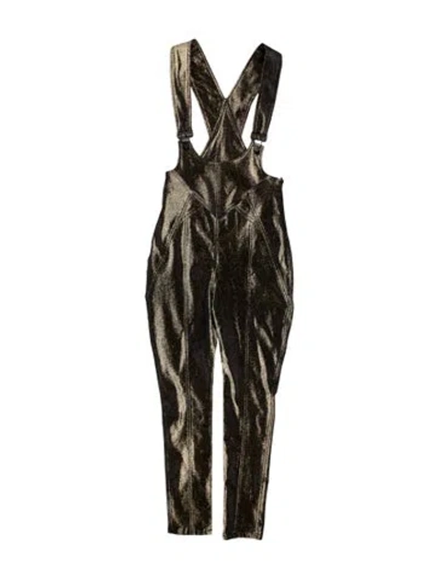 Pre-owned Opening Ceremony Plunge Neckline Jumpsuit In Gold