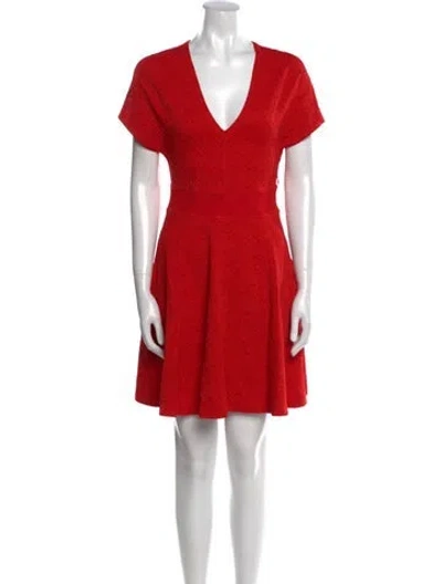 Pre-owned Opening Ceremony Plunge Neckline Mini Dress In Red