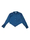 Opening Ceremony Navy Blue Stretchy Baby Pointed Blouse In Blue