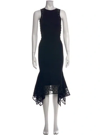 Pre-owned Opening Ceremony Polka Dot Print Midi Length Dress In Black