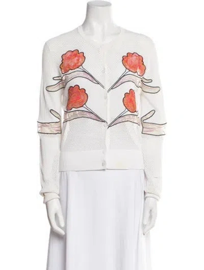 Pre-owned Opening Ceremony Printed Crew Neck Sweater In White