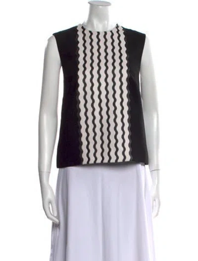 Pre-owned Opening Ceremony Printed Crew Neck Top In Black