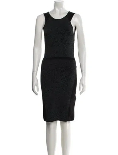 Pre-owned Opening Ceremony Printed Knee-length Dress In Black/green