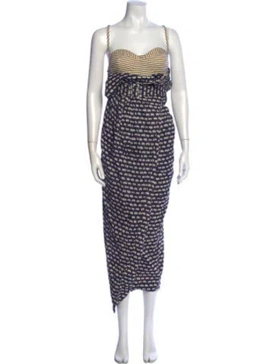 Pre-owned Opening Ceremony Printed Long Dress In Blue