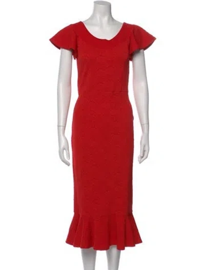 Pre-owned Opening Ceremony Printed Long Dress In Red