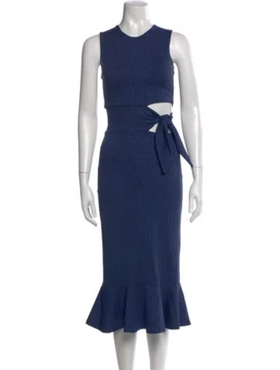 Pre-owned Opening Ceremony Printed Midi Length Dress In Blue