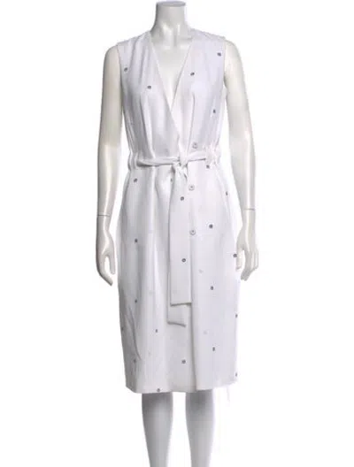 Pre-owned Opening Ceremony Printed Midi Length Dress In White
