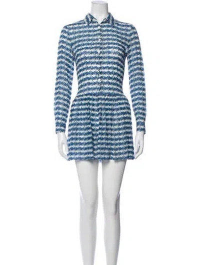 Pre-owned Opening Ceremony Printed Mini Dress In Blue