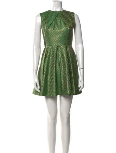 Pre-owned Opening Ceremony Printed Mini Dress In Green