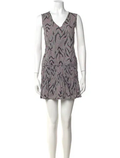Pre-owned Opening Ceremony Printed Mini Dress In Grey