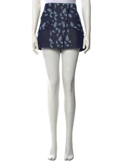 Pre-owned Opening Ceremony Printed Mini Skirt In Blue