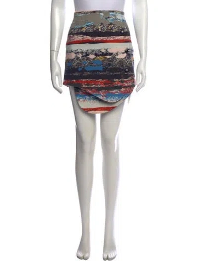 Pre-owned Opening Ceremony Printed Mini Skirt In Grey